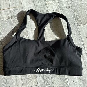 alphalete black sports bra size‎ xs/s
